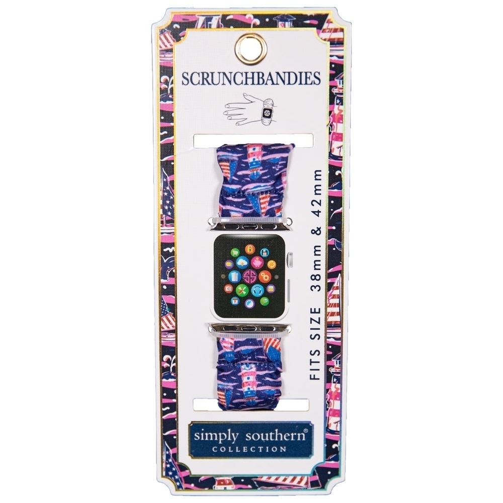 SIMPLY Southern Scrunch Bandies Apple 38mm to 42mm NAUTICA SAILBOATS Design